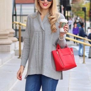 Cabi Charlotte Poncho gray sweater